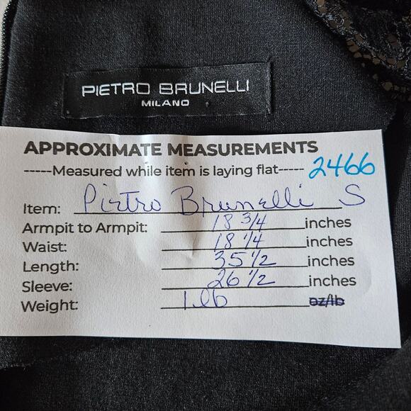 Pietro Brunelli Milano Womens Dress Small Black Floral Lace Long Sleeve A Line - Picture 15 of 15